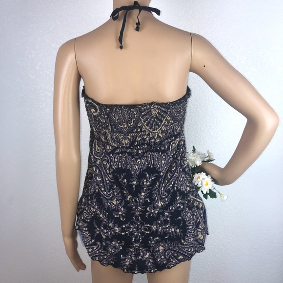 Free People Paisley Floral Tube Top Halter Blouse - Picture 5 of 8